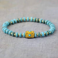 Bracelet Népalais en Turquoise, Amazonite