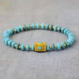 Bracelet Népalais en Turquoise, Amazonite