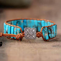 Bracelet Cuir Enroulé 1 Brin en Turquoise