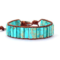 Bracelet Cuir Enroulé 1 Brin en Turquoise