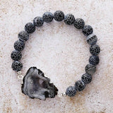 Bracelet Elastique en Hematite, Jaspe, Druzy